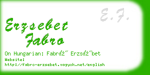 erzsebet fabro business card